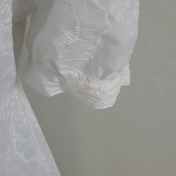 ANDREE BY UNIT White Mini Dress Baby Doll Eyleet Mini Dress Size Large - Picture 5 of 10